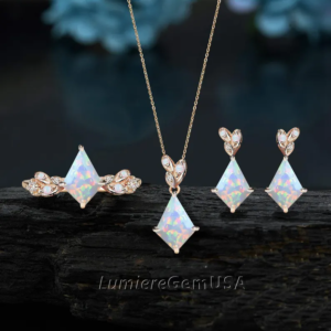 Opal Ring,Earrings,Necklace Engagement