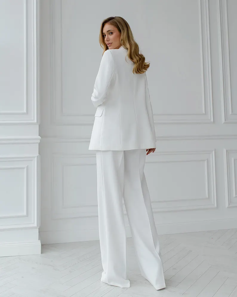 White Women Wedding Suit