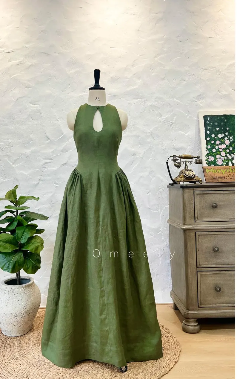 Linen Dress With Pockets Bridemaid Dress