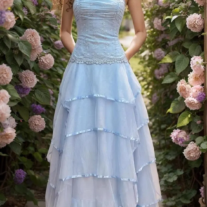 Vintage 90S Ice Blue Princess Dress