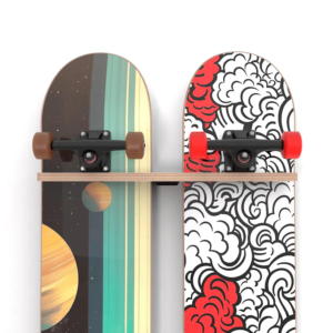 Skateboard / Longboard Wall Storage - Double Board Display