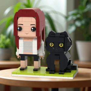 Custom Cat Mini figure with Person, Personalized Brick, Custom Mini figures, Gifts For Cat Owners , Pet Portraits