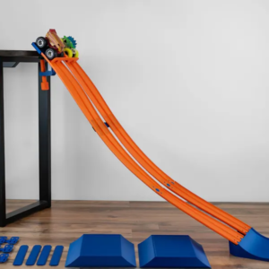 Ultimate Monster Truck Jump Jam Set – 4-Lane Start Gate with Launch Jump, Tabletop Obstacles, and Hot Wheels Compatible Track Clamp