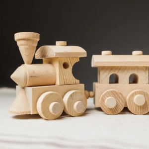 Handmade Wooden Toy Train – Montessori Toddler Gift – Eco-Friendly Pull Toy for Kids