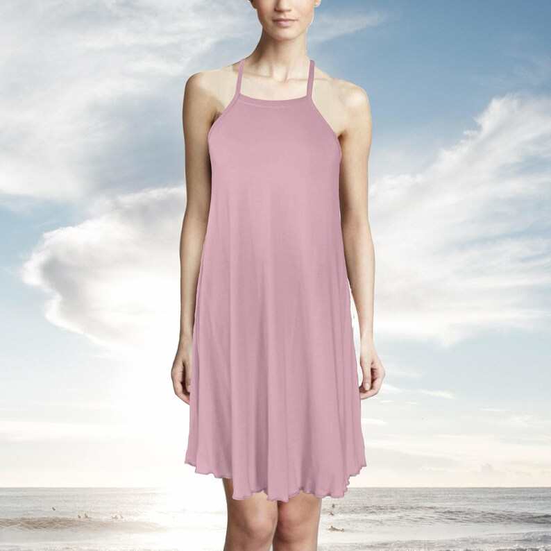 Sleeveless A-line tunic shirt dress